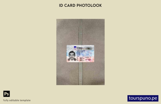 Plantilla FRONTAL lista para imprimir con aspecto fotográfico de identificaci 26